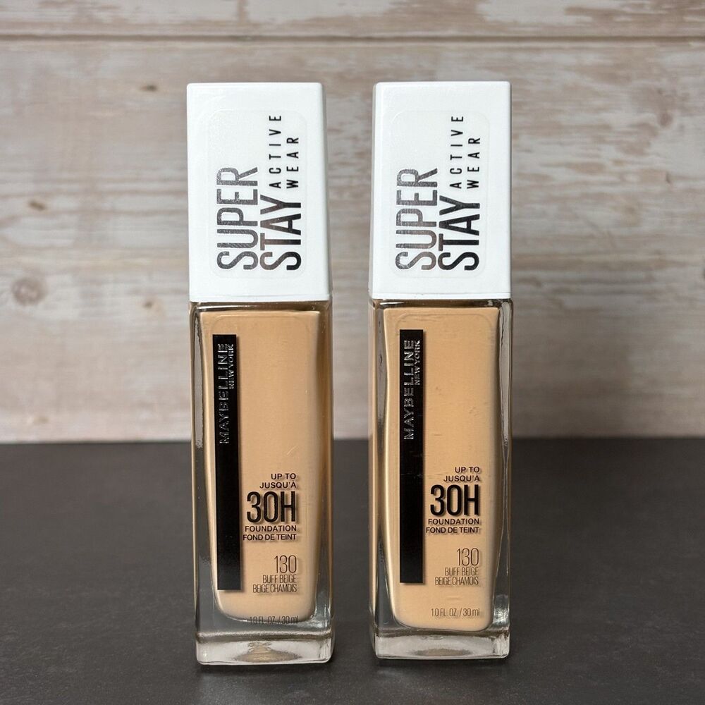 2 Pack Maybelline Super Stay Foundation 30Hr Full Coverage Buff Beige 130